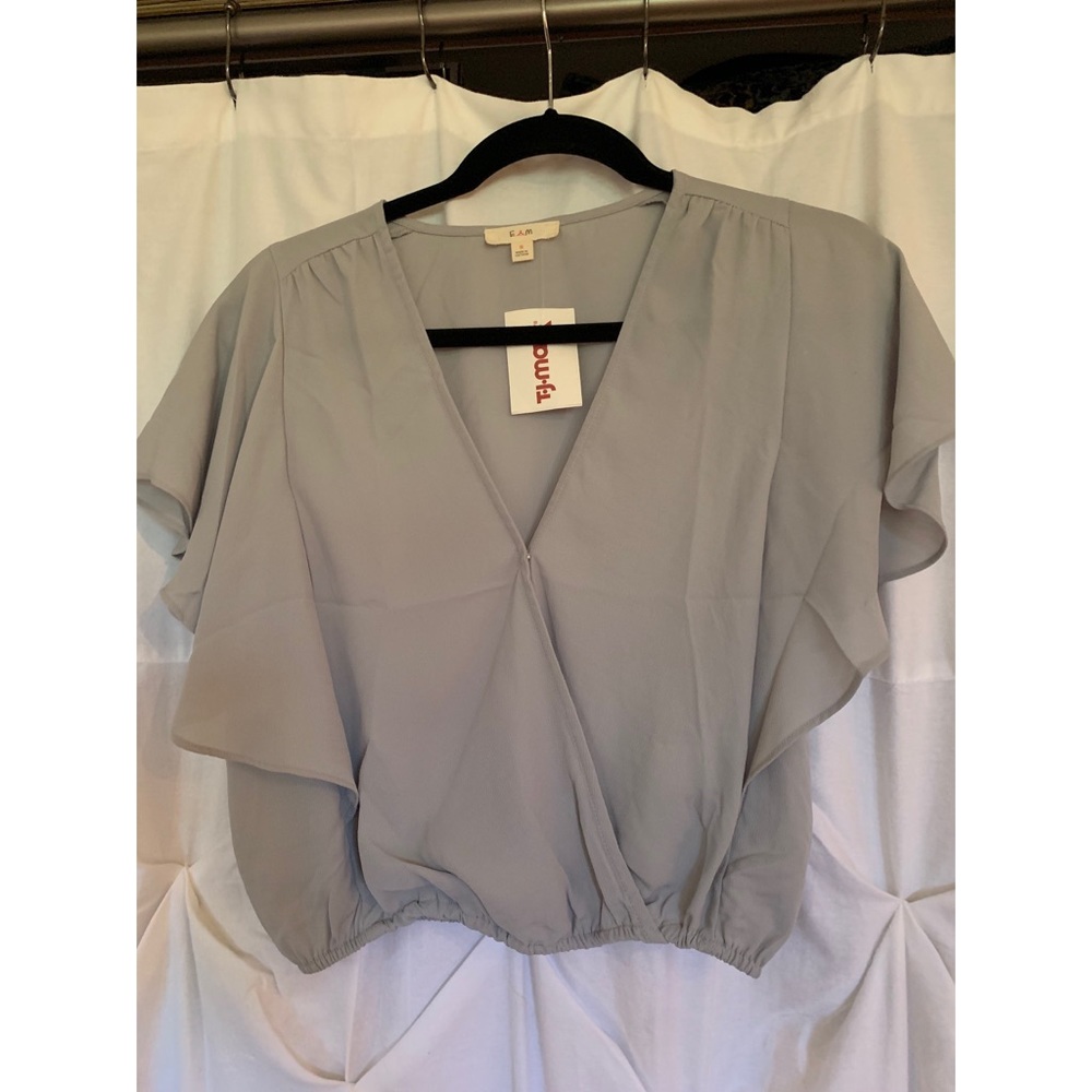Gray Cropped Blouse